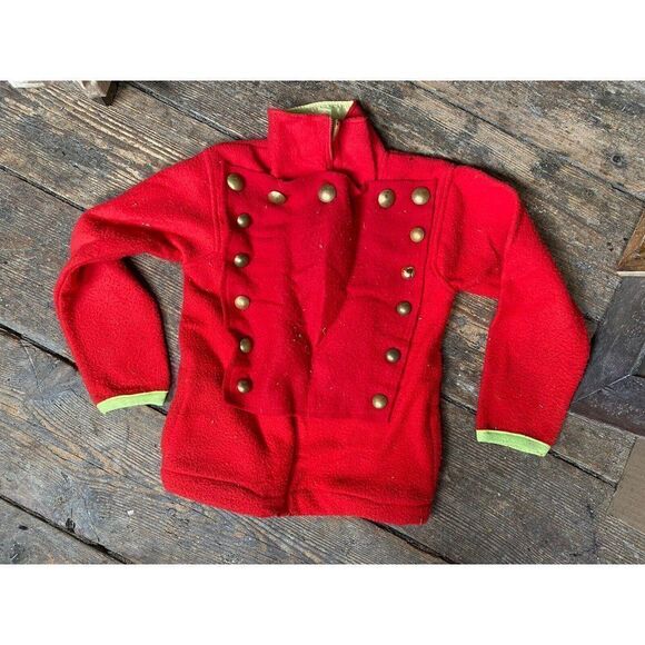 Vintage Boys Shirt Military Red Gold Pullover Sweatshirt Age 7